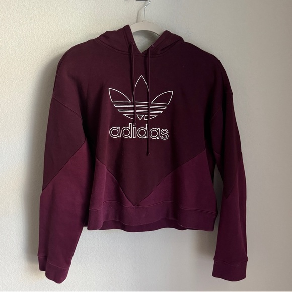 adidas Tops - Adidas Logo Crop hoodie sweatshirt